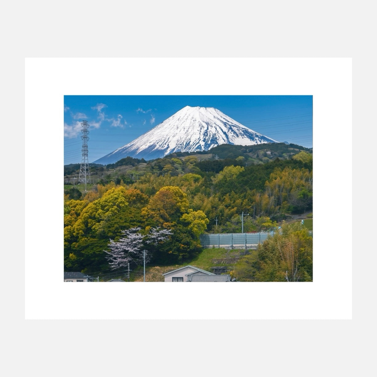 Mount Fuji from Shinkansen spring photo print | Japan wall art
